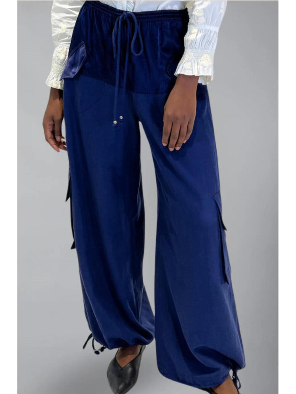 Hope for Flowers by Tracy Reese Combo Fatigue Pants Blue MSRP $385 M